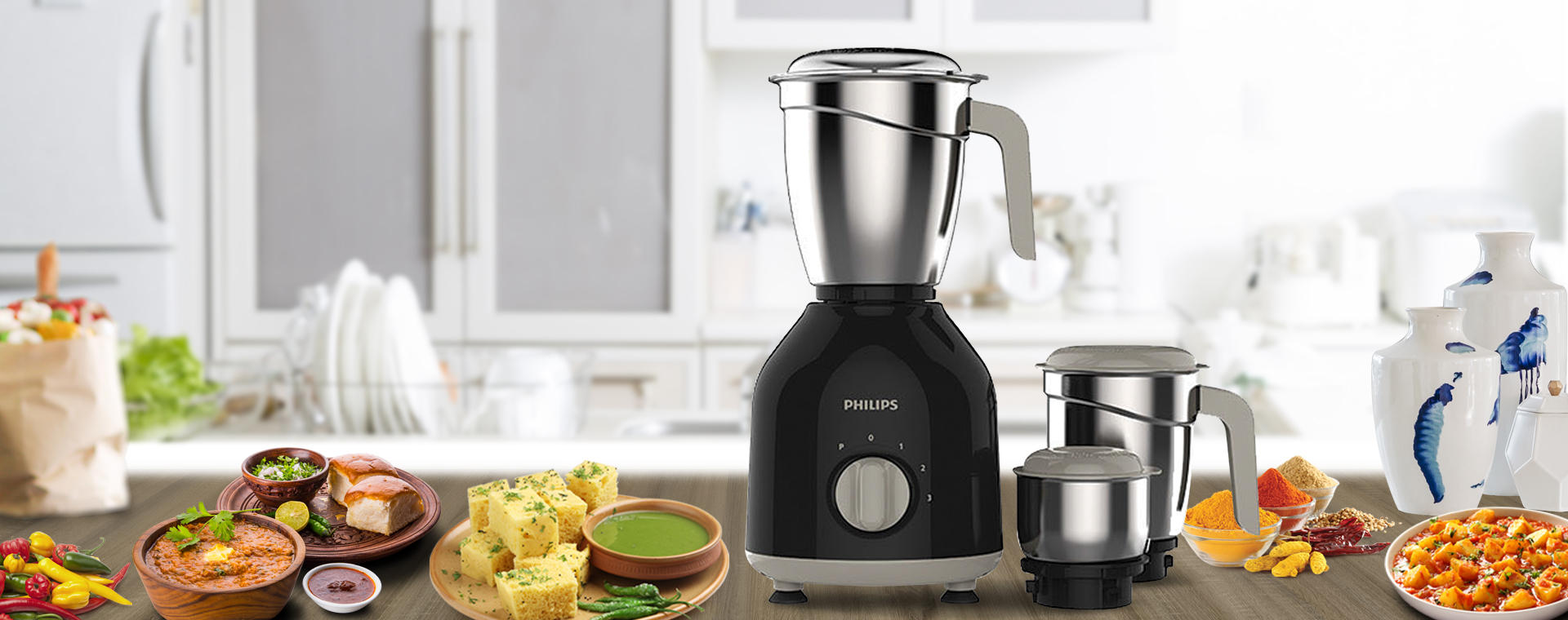 Buy Philips HL7756 Grinder Mixer 750 Watt 3 JAR Mixie Philips Domestic Appliances